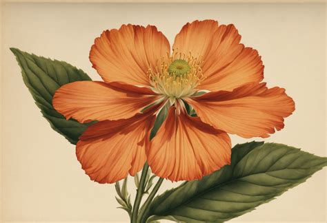 Lexica - Botanical print of a single flower, 8K