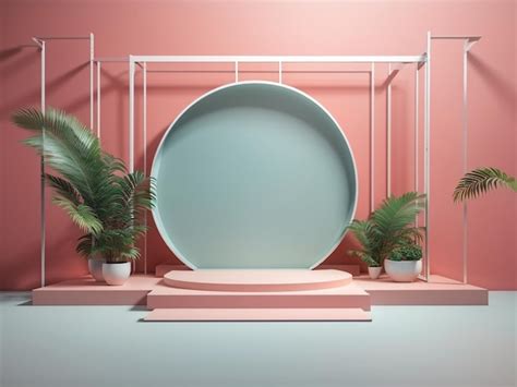 premium ai image photo backdrop display platform  design blank