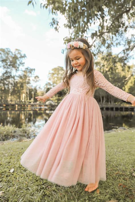 Swan Dusty Rose Flower Girl Dress - Special Occasion Wear – Arabella & Rose