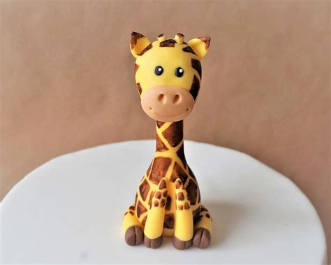 Fondant Giraffe Cake Topper Giraffe Baby Shower Safari Cake - Etsy
