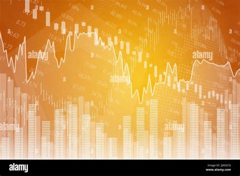yellow finance background  numbers lines candlestick financial