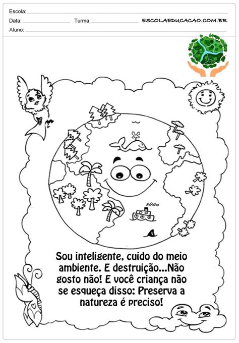 Desenho Sobre Meio Ambiente - Desenhos para colorir sobre o Meio Ambiente - Para Imprimir