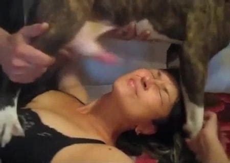 Dog cum over her face