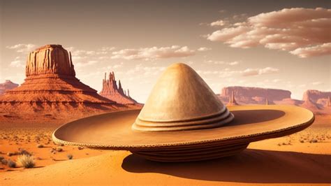 premium ai image  giant sombrero hat sits   desert