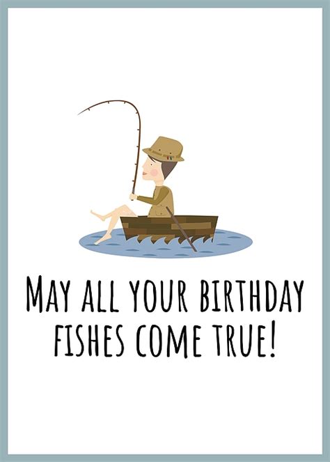 Fishing Birthday Card - Cute Fishing Card - May All Your Fishes Come ...