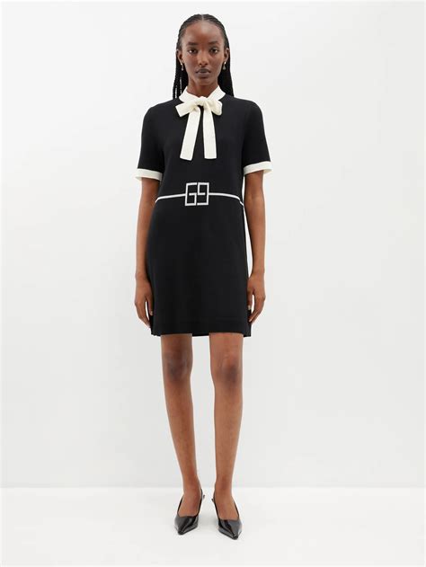 GUCCI Pussy-bow Wool Mini Dress - We Select Dresses