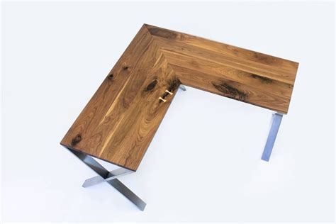 Custom L Shaped Desk Walnut L Desk Custom Wood Desk - Etsy