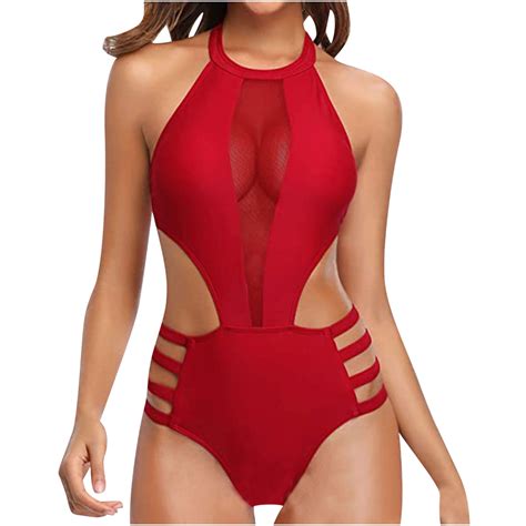 Summer Savings Clearance! Stamzod Women's Sexy Lace Up One Piece