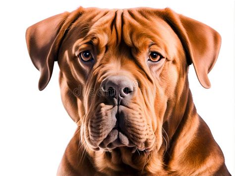 Portrait of the Dogue De Bordeaux Dog Stock Illustration - Illustration ...