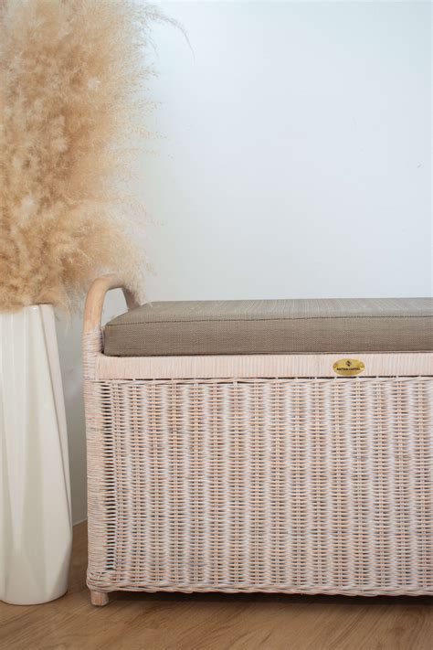 Rattan Storage Bench - Rattan Capital