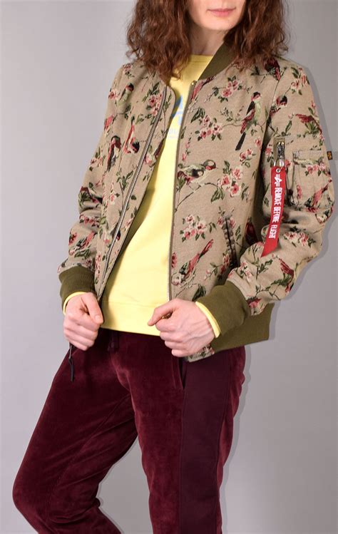 Женская ветровка-бомбер ALPHA INDUSTRIES JACQUARD L-2B floral jacquard ...