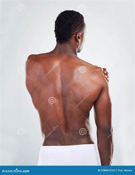 Shoulder, Injury and Man with Fitness in Studio on Mockup Space with