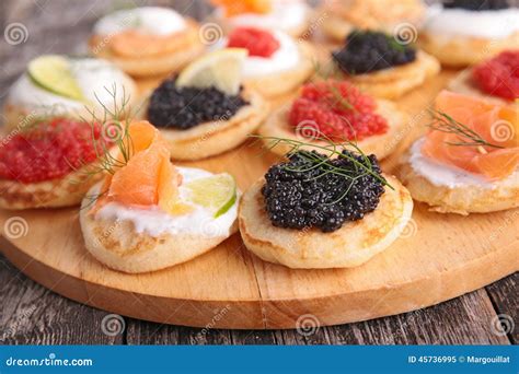 Canape, Finger Food- Festive Appetizer Table Stock Photography ...