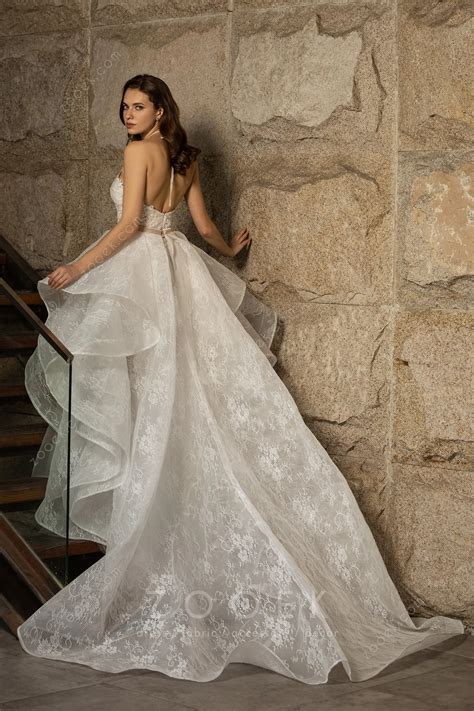 Fashionable 2-in-1 Flounced High-low Wedding Ball Gown - ZOOEK