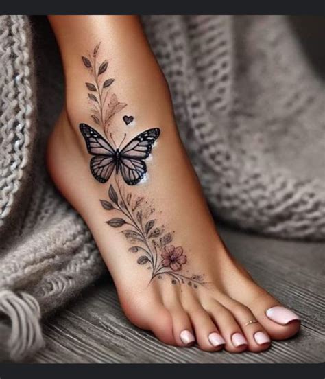 Elegant Foot Tattoos for Women: Butterfly Designs That Blend Beauty