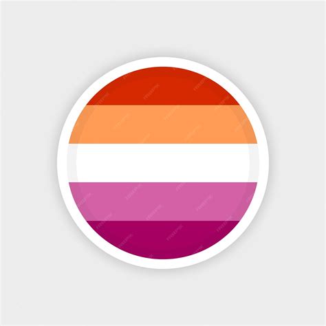 Nova bandeira lésbica com moldura de círculo e fundo branco | Vetor Premium