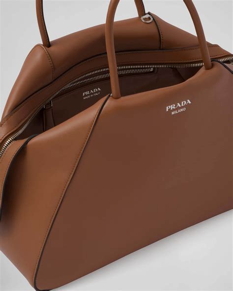 Cognac Large leather Prada Supernova handbag | Prada