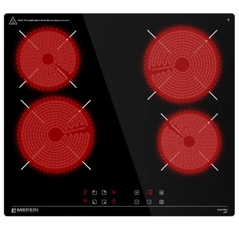 Электрическая варочная панель Meferi MEH604BK LIGHT 58 см 4 конфорки ...