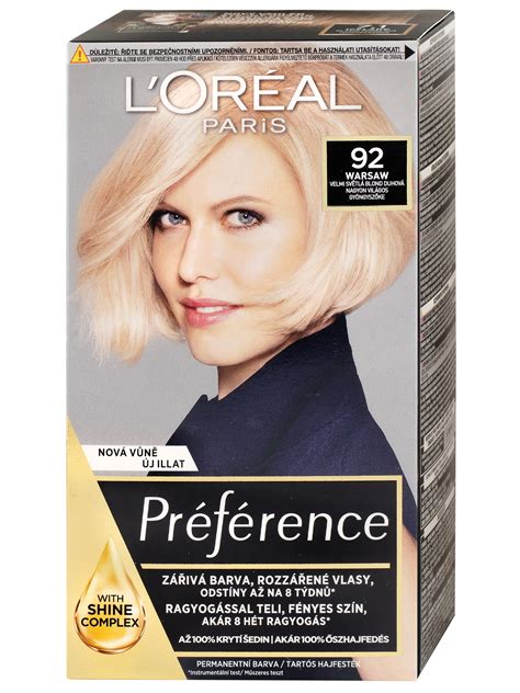 Permanentná farba Loréal Préférence 92 veľmi svetlá blond dúhová - L ...