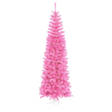 12' Pre-Lit Hot Pink Artificial Pencil Tinsel Christmas Tree - Pink ...