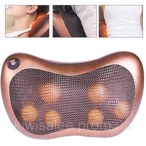 Массажная подушка MASSAGE PILLOW 8 массажных ролика инфракрасный ...
