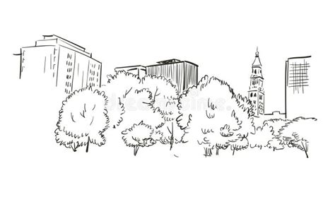 connecticut hartford vector sketch  usa landscape hand drawn stock