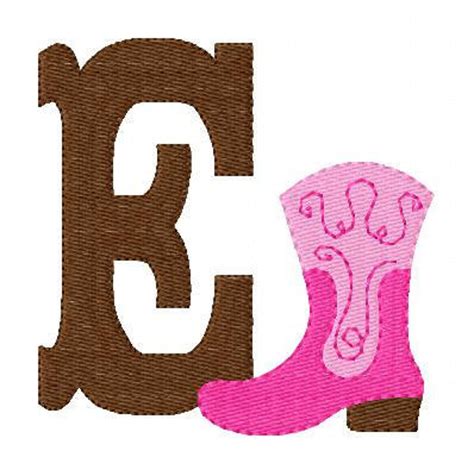 Cowgirl // Boot // Western // Monogram Machine Embroidery Font - Etsy