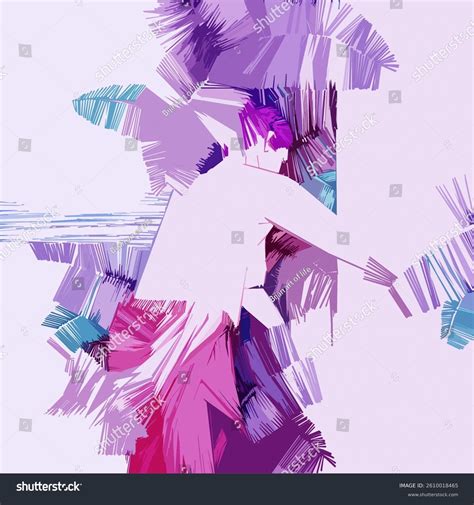 Wearing Bra Wearing Blouse Semi-nude Dressing Stock Illustration