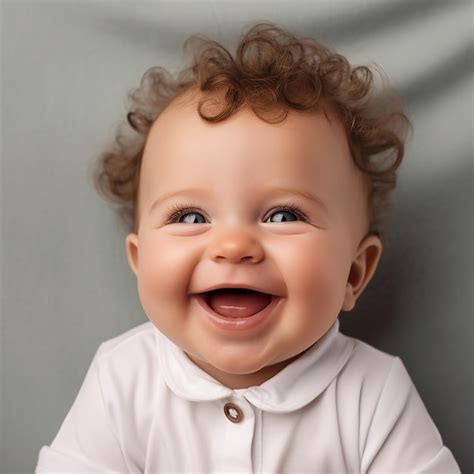 Premium AI Image | A baby is laughing and is smiling and laughing