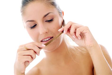 Woman Playing with Her Hair Stock Photo - Image of fresh, girl: 51261518