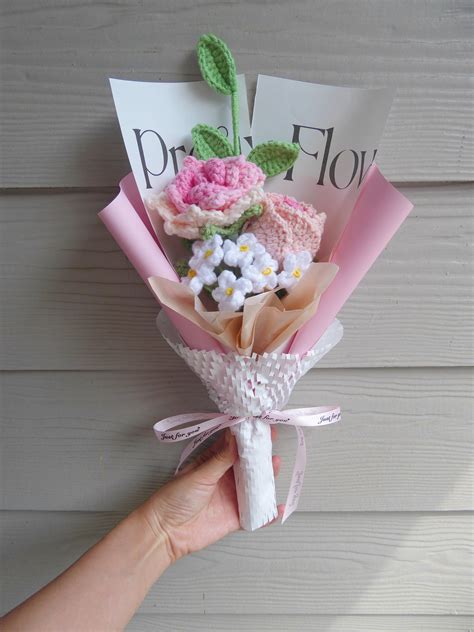 Crochet Flowers Bouquet Handmade Finished Product - Etsy