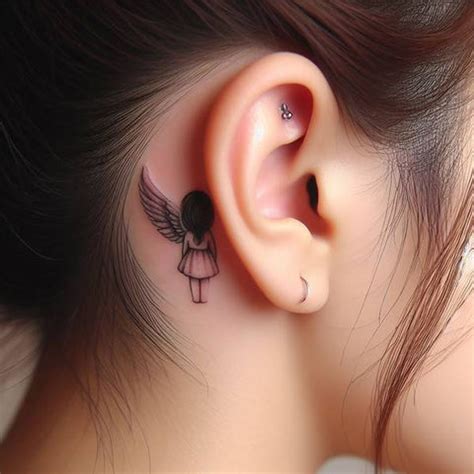 119 Cute And Small Yet Meaningful Tattoos Behind The Ear – Tattoo ...