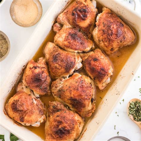 Easy Oven Baked Chicken Thighs in just 35 minutes!