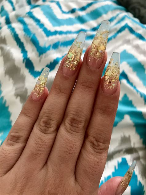 Clear Glitter Acrylic Nail Designs