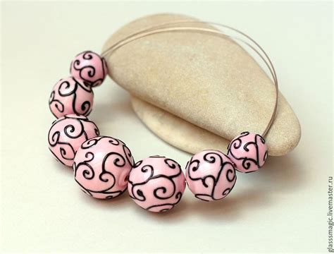 "Французский шик" бусины лэмпворк, муранское стекло, бусины lampwork в ...