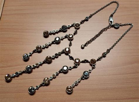 Dyrberg Kern, Silver-plated steel bib necklace, 2 sha… - Gem