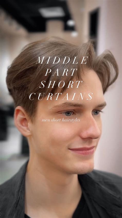 Short Middle Part Haircut Men