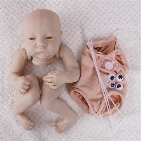 Bebê Reborn Sem Roupa - Bebê Reborn Boneca Silicone Sem Cor de Artesanal DIY 48cm Corpo de Pano ...