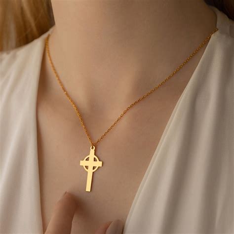 Cross Necklace, Gold Cross Necklace, Gift for Her, 925 Sterling Silver ...