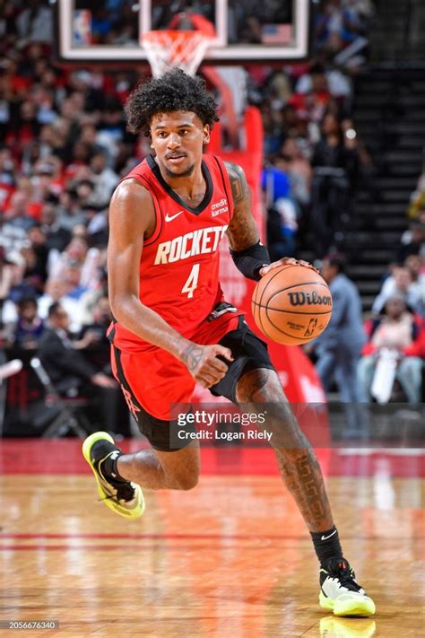 Jalen Green of the Houston Rockets looks on during the game against
