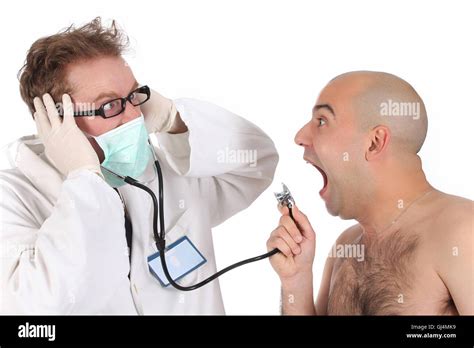funny doctor  patient stock photo alamy