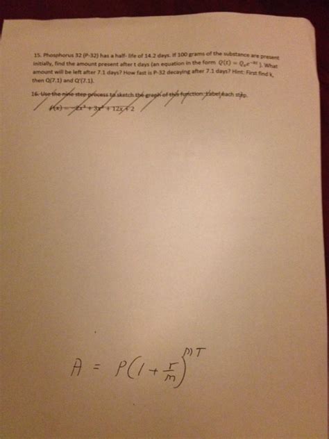 Solved 15. Phosphorus 32 (P-32) has a half- life of 14.2 | Chegg.com