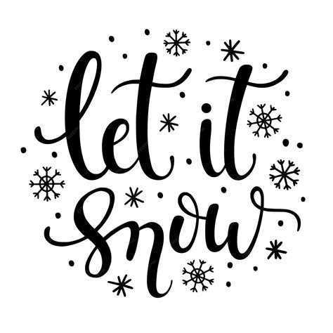 Premium Vector | Let it snow - hand-drawn lettering inscription with