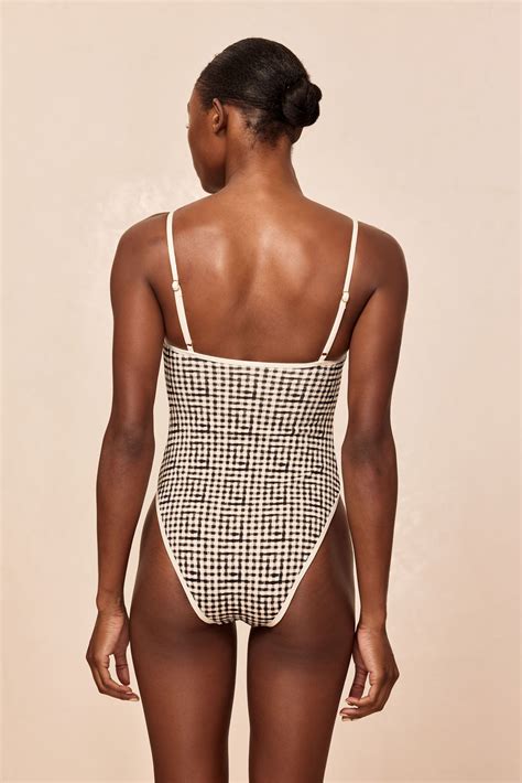 Ravello One Piece - Black Gingham – Monday Swimwear