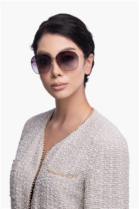 Gucci Gold Frame Glitter Sunglasses