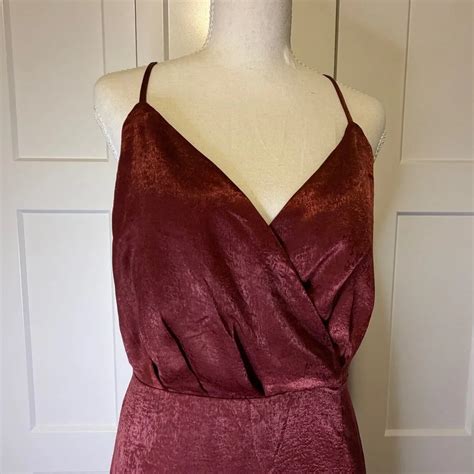 lulus dresses nwt lulus constantine burgundy satin maxi dress