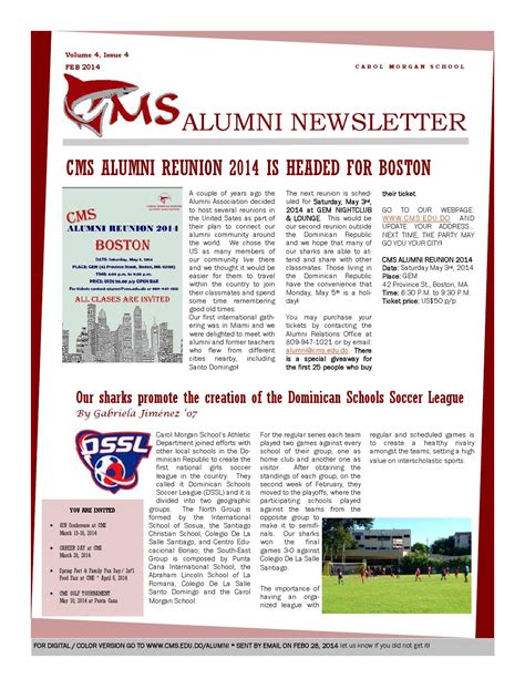 Alumni Newsletter Feb 2014 by Carol Morgan School - Issuu