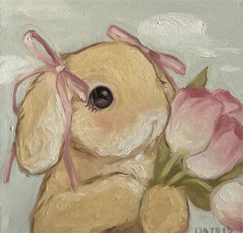 coquette bunny in 2024 | Cute paintings, Animal paintings, Cute art
