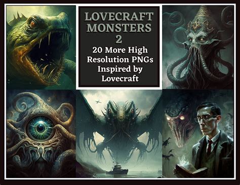 Lovecraftian 20 Horror Clipart Pack | PNG | HP Lovecraft | Cthulu