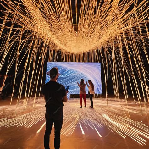 Premium AI Image | A team of artists creating a massive and interactive